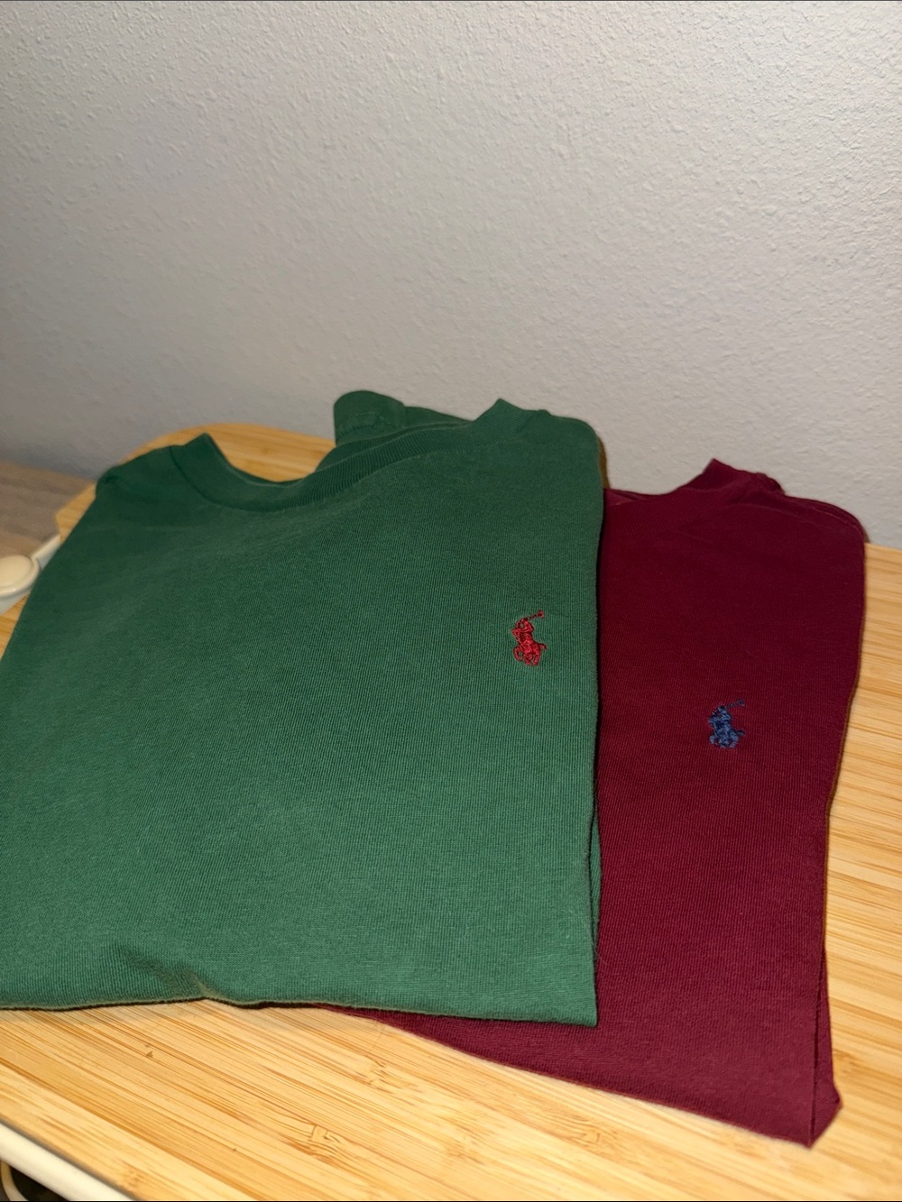 Ralph Lauren Polo Pony T Shirts lot Boys 6 maroon and green.